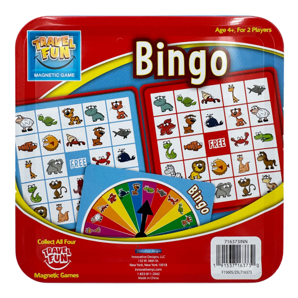 slide 3 of 3, Innovative Storage Designs Bingo Magnetic Travel Game Tin, 4+, 1 ct