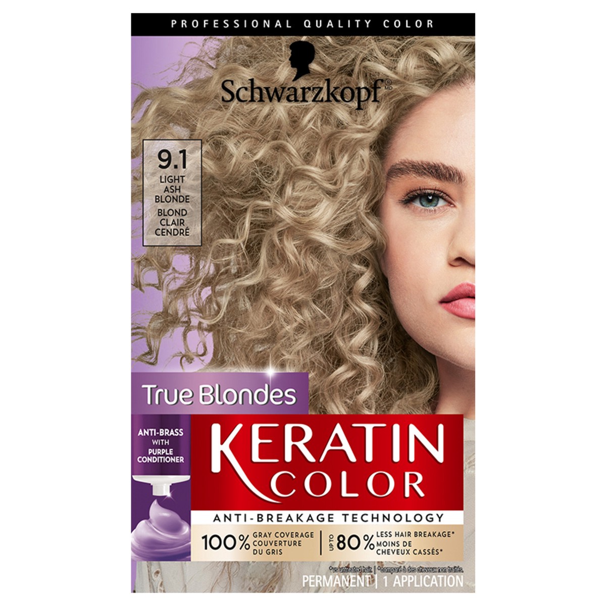 slide 2 of 2, Schwarzkopf Permanent Hair Color Cream, 9.1 Light Ash Blonde, 1 Kit, 1 ct