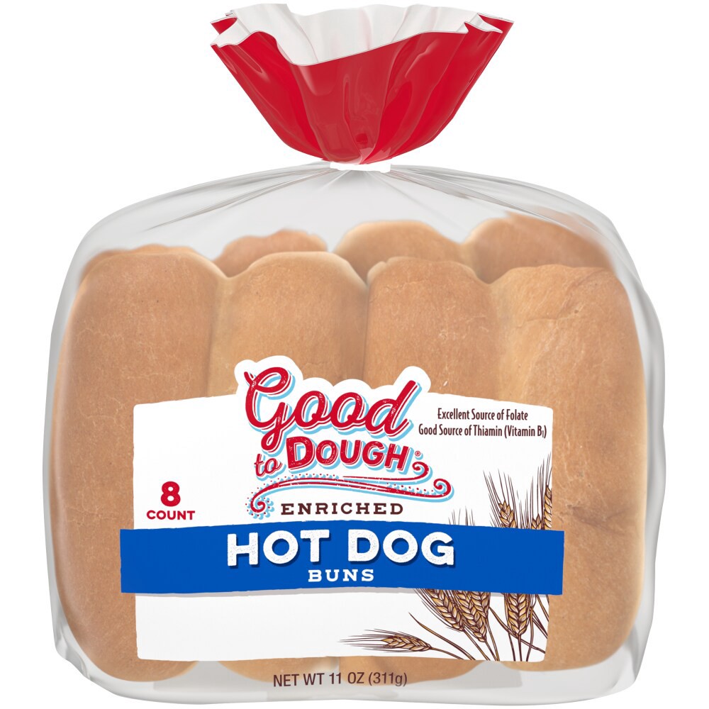 slide 1 of 2, Good To Dough Enriched Hot Dog Buns, 8 ct; 11 oz