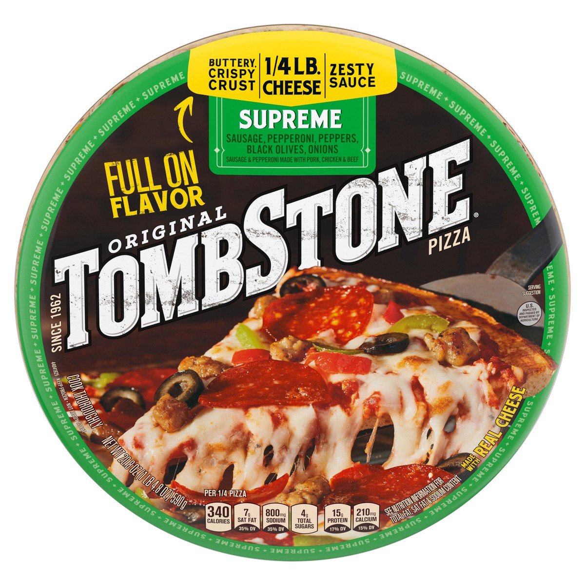 slide 1 of 10, Tombstone Supreme Frozen Pizza, 20.8 oz