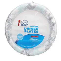 Weis Quality Designer Dinner Plate 10" 80CT Paper Plates