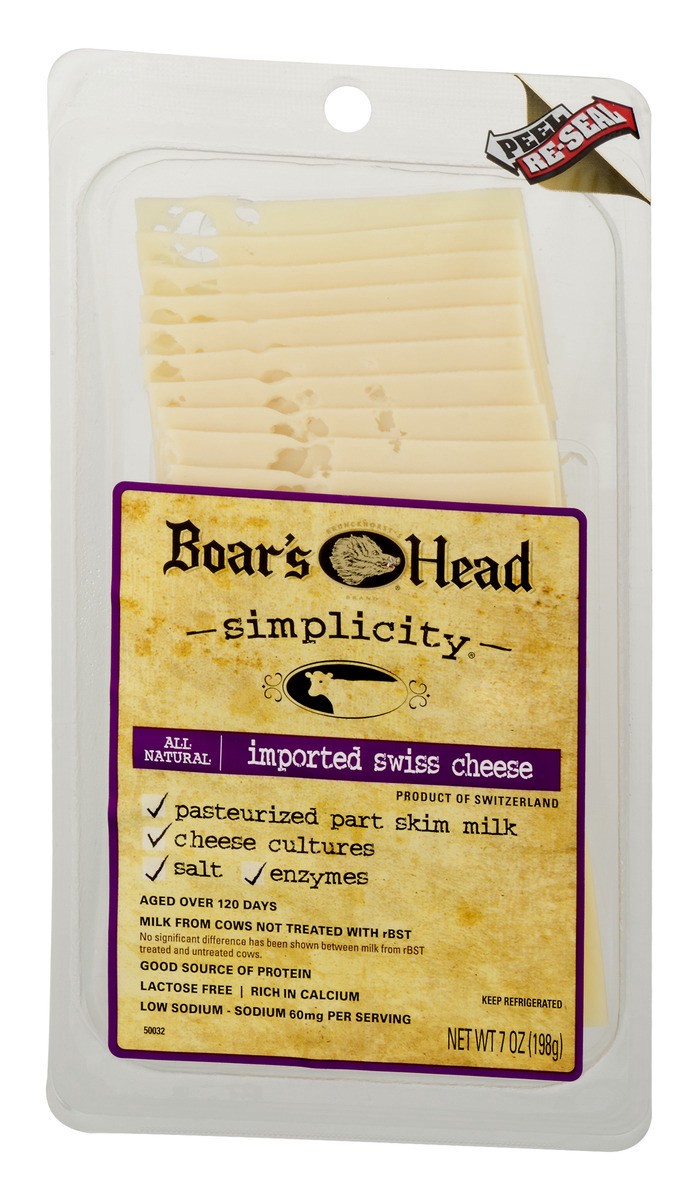 slide 5 of 9, Boar's Head Simplicity Swiss, 7 oz