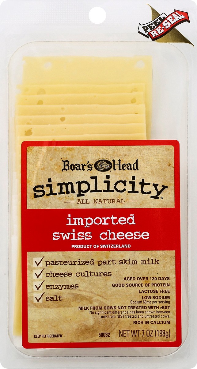 slide 1 of 9, Boar's Head Simplicity Swiss, 7 oz