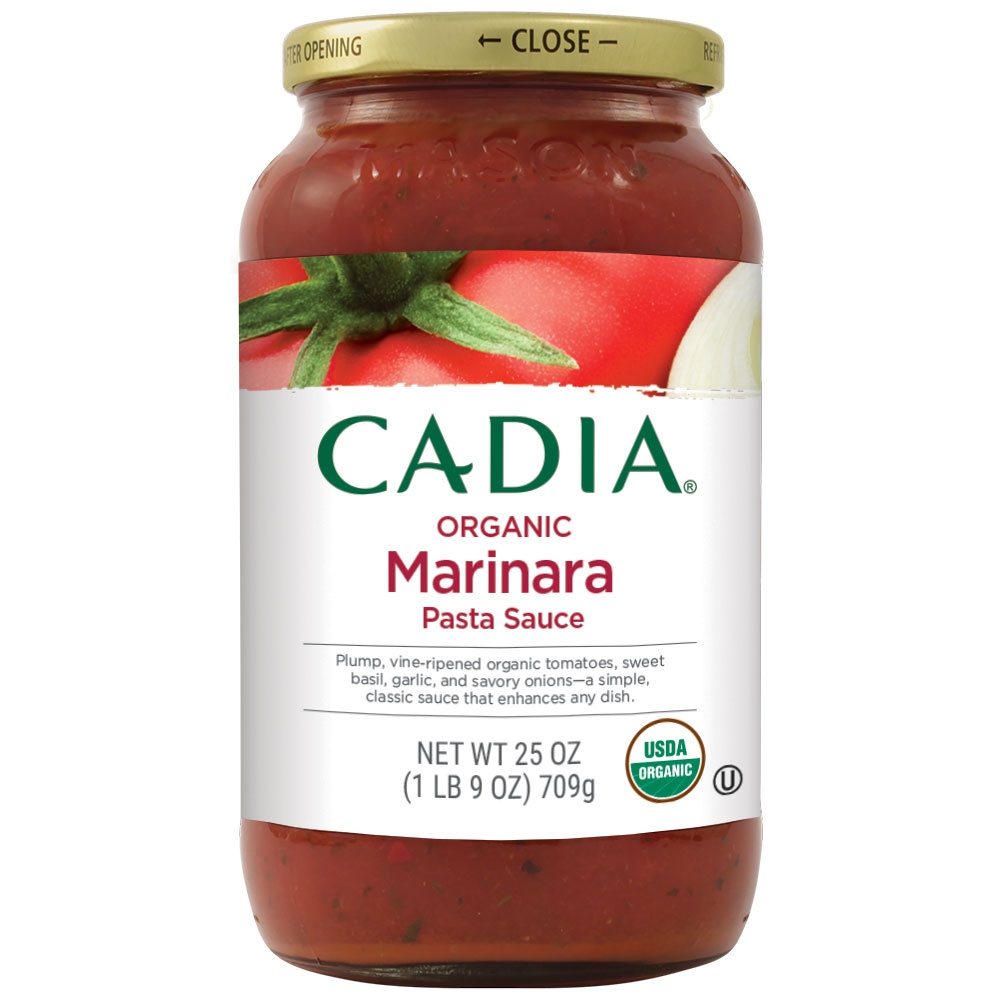 slide 1 of 1, Cadia Organic Marinara Pasta Sauce, 25 oz