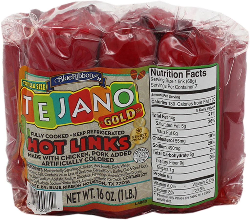 slide 1 of 1, Blue Ribbon Tejano Hot Links, 1 lb