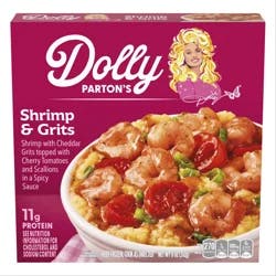 Dolly Parton's Shrimp & Grits With Cheese, Tomatoes, Scallions and Spicy Sauce, Frozen Meal, 11 oz