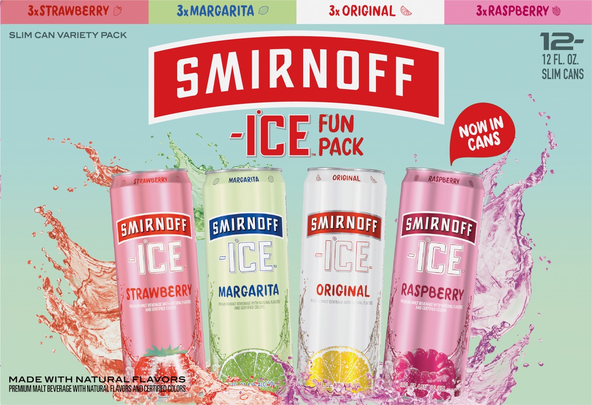 slide 1 of 4, Smirnoff Ice Fun Pack Variety Malt Beverage 12 ea, 12 ct; 12 oz