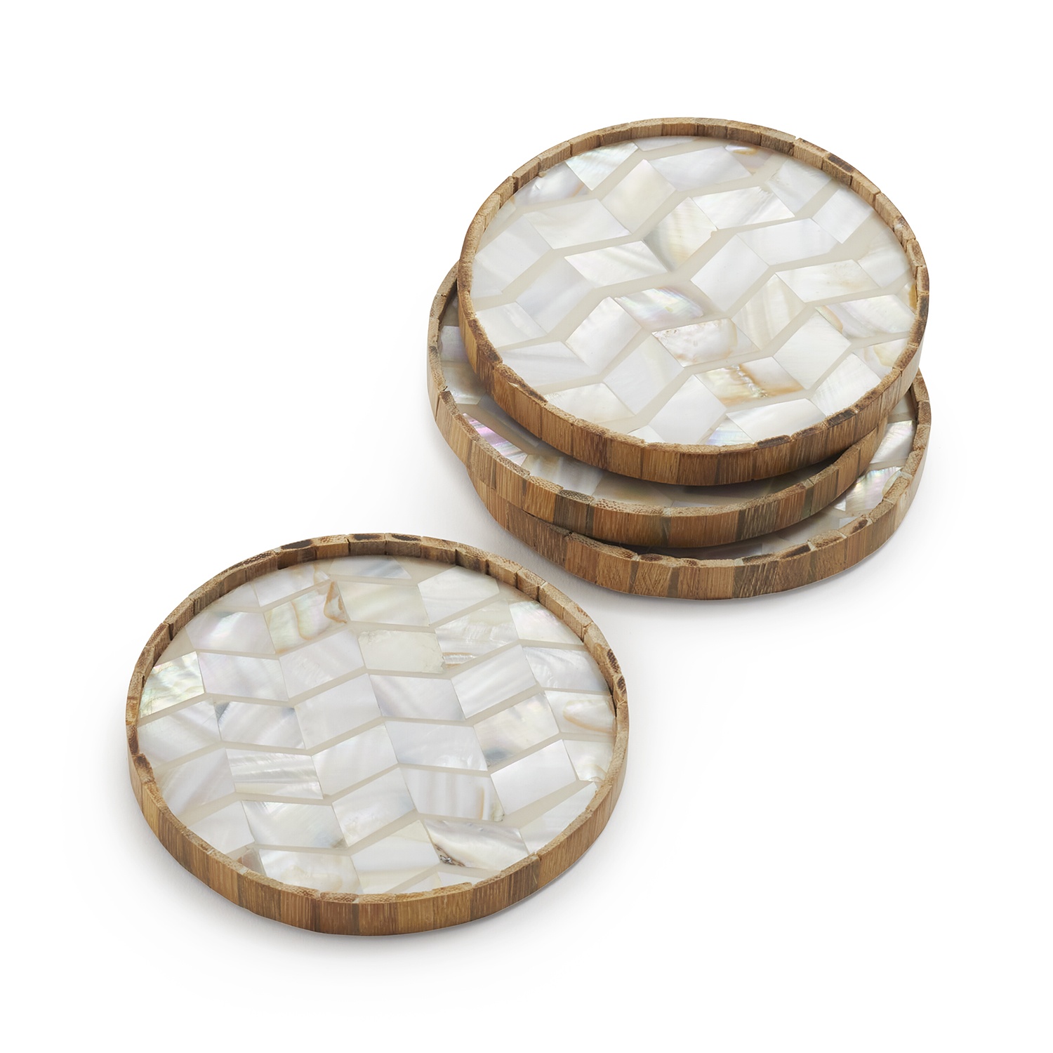 slide 1 of 1, Sur La Table Capiz Coasters, 4 ct