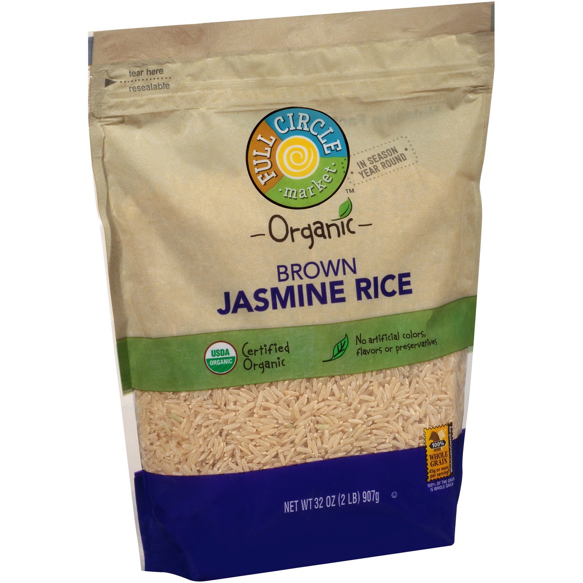 slide 7 of 9, Full Circle Market Brown Jasmine Rice, 32 oz