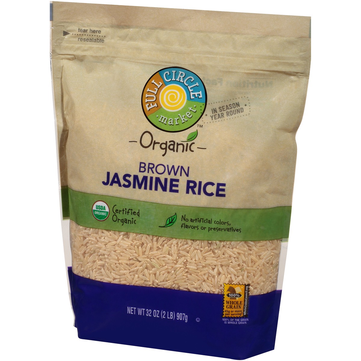 slide 9 of 9, Full Circle Market Brown Jasmine Rice, 32 oz