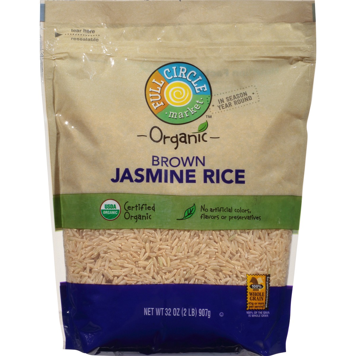 slide 8 of 9, Full Circle Market Brown Jasmine Rice, 32 oz