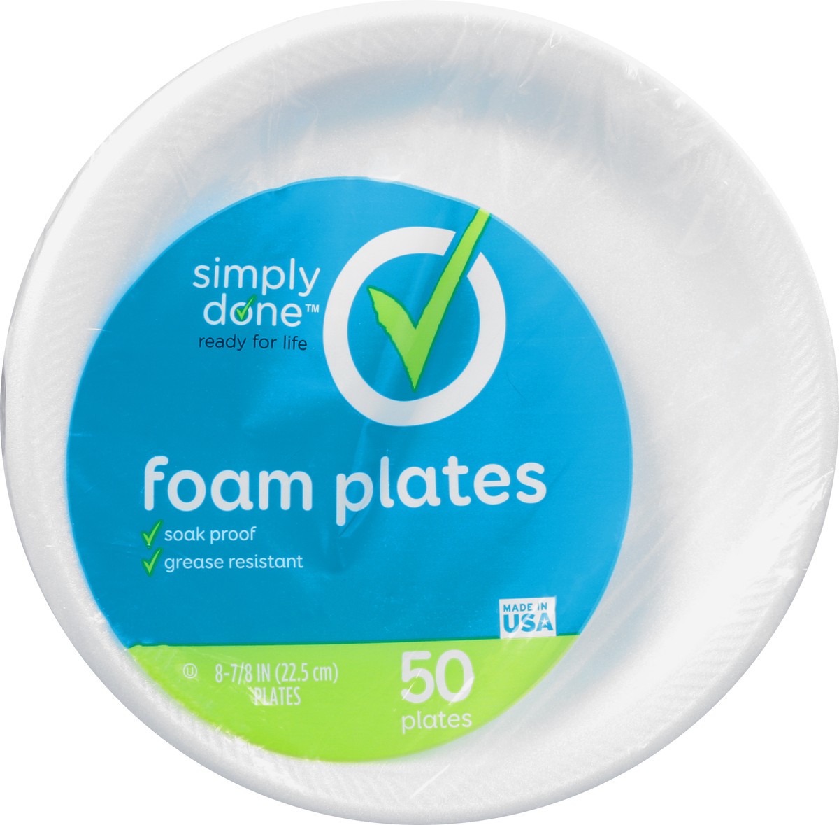 slide 1 of 10, Simply Done 8-7/8 Inch Foam Plates 50 ea, 50 ct