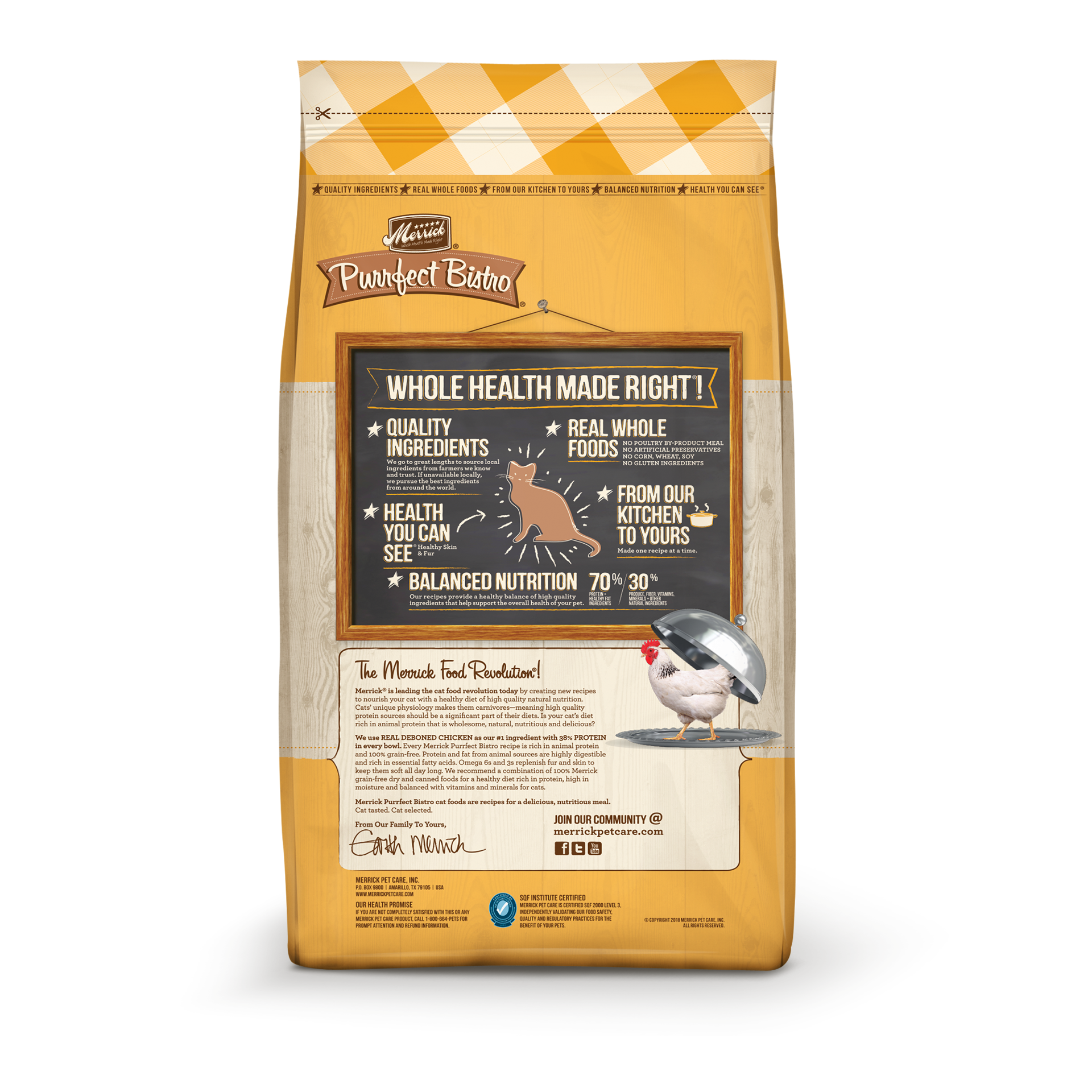 slide 2 of 4, Merrick Purrfect Bistro Grain Free Natural Dry Cat Food For Adult Cats, Real Chicken And Sweet Potato Recipe, 7 lb