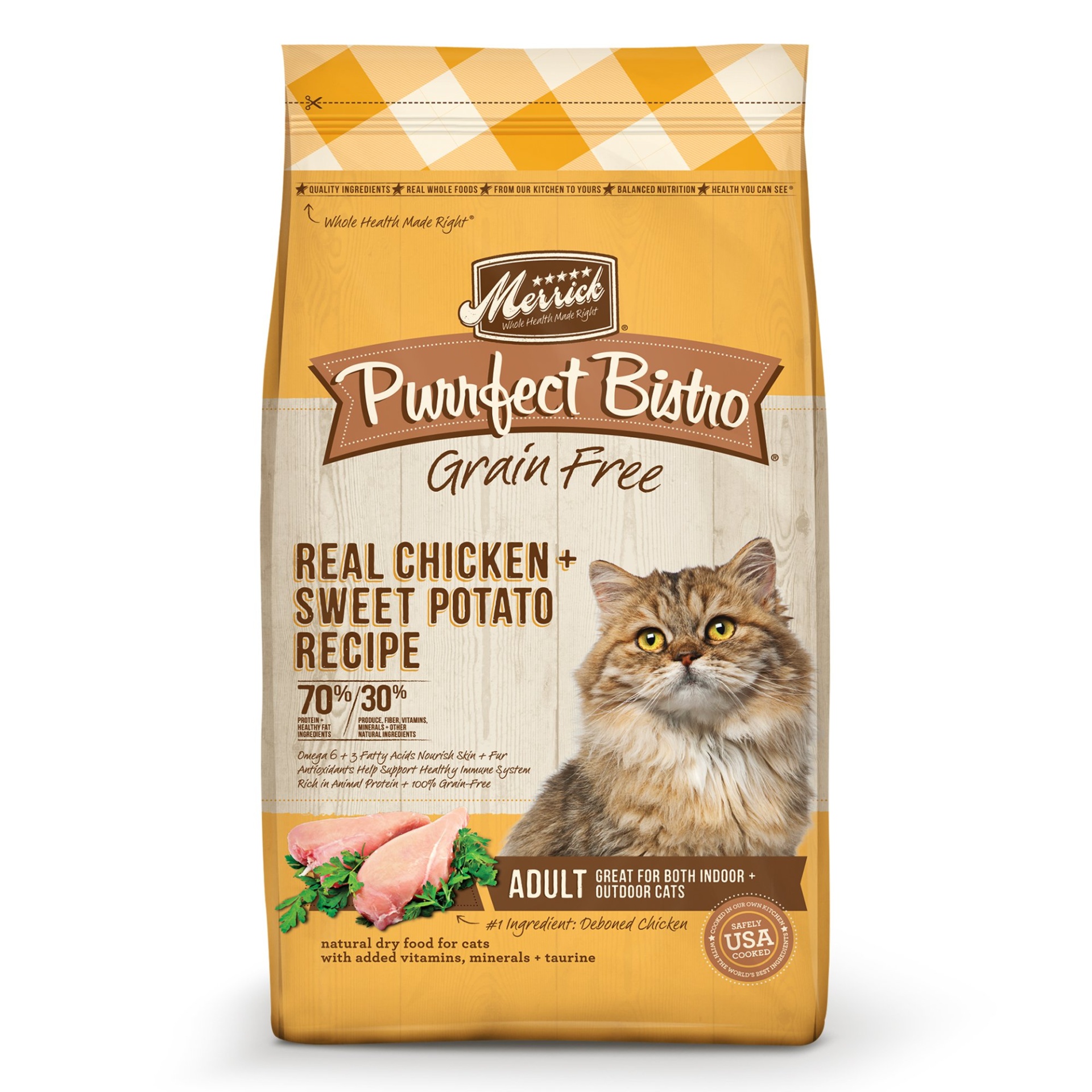 slide 1 of 1, Merrick Purrfect Bistro Grain Free Real Chicken Adult Dry Cat Food, 7 lb