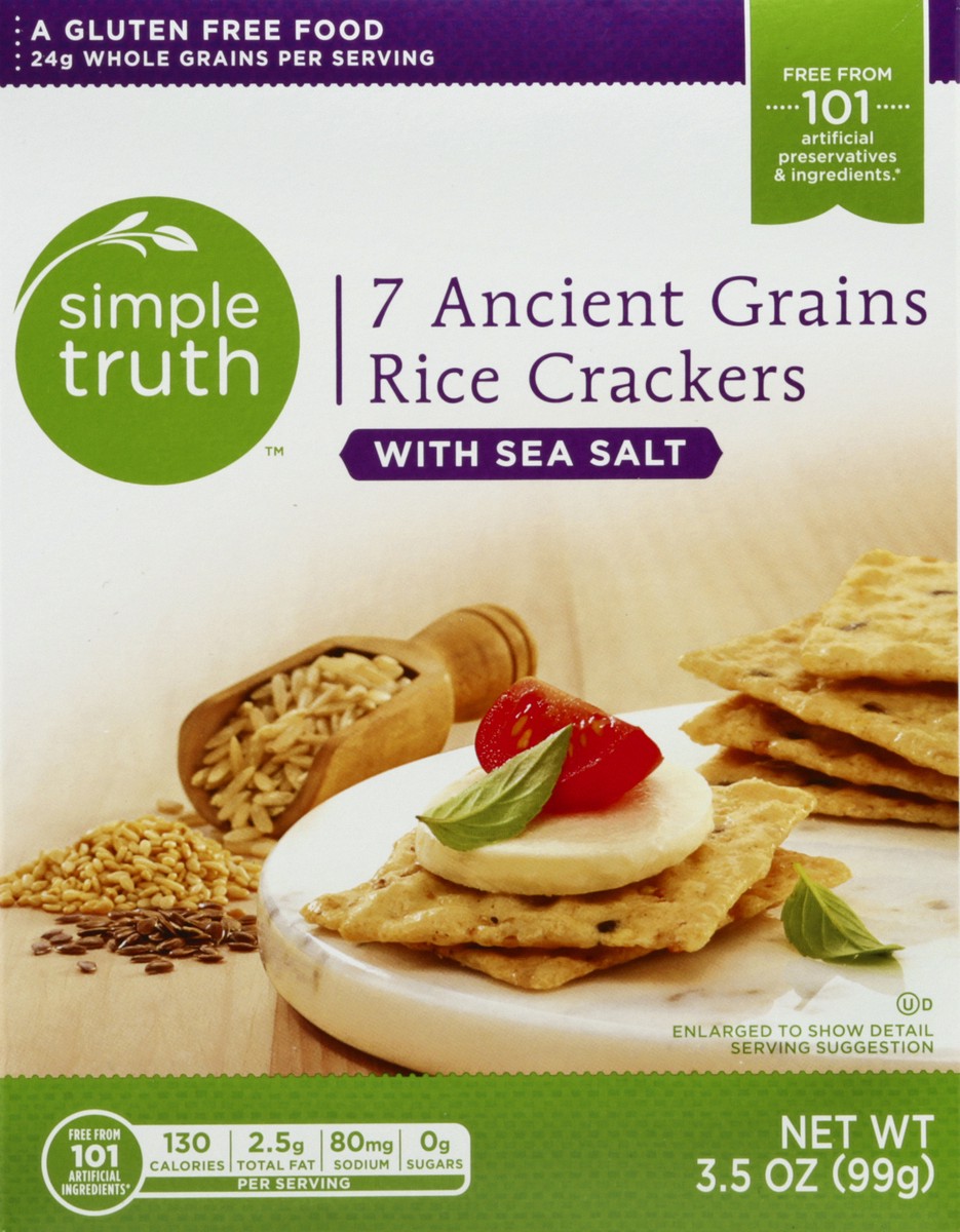 slide 1 of 5, Simple Truth Rice Crackers 3.5 oz, 3.5 oz