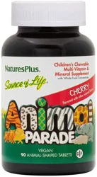 Nature's Plus Source of Life Animal Parade Children's Chewable Multivitamin Cherry Flavor Animal Chewables