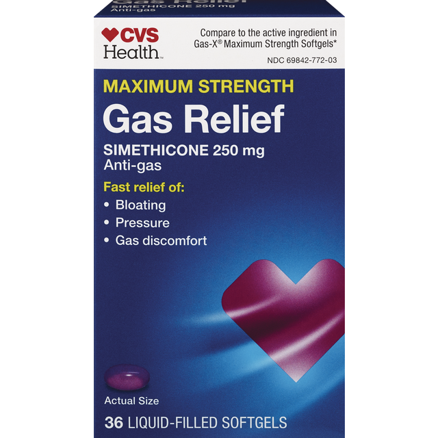 slide 1 of 1, CVS Health Simethicone 250Mg Max Strength, 36 ct