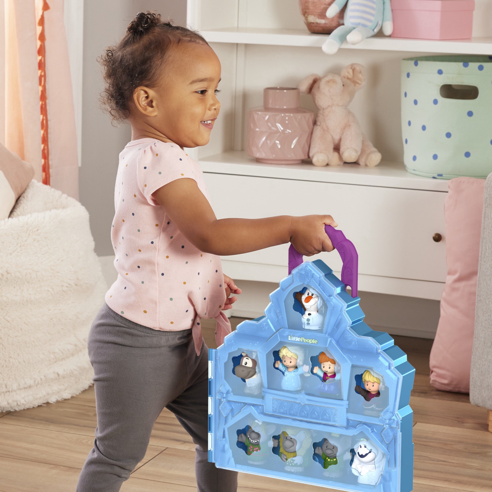 slide 9 of 21, Fisher-Price Fisher Price Disney Frozen Carry Along Castle Case by Little People, 1 ct
