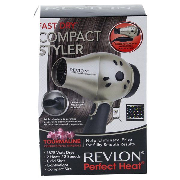 slide 1 of 5, Revlon Compact Convenience Fast Dry Travel Hair Dryer, 1 ct