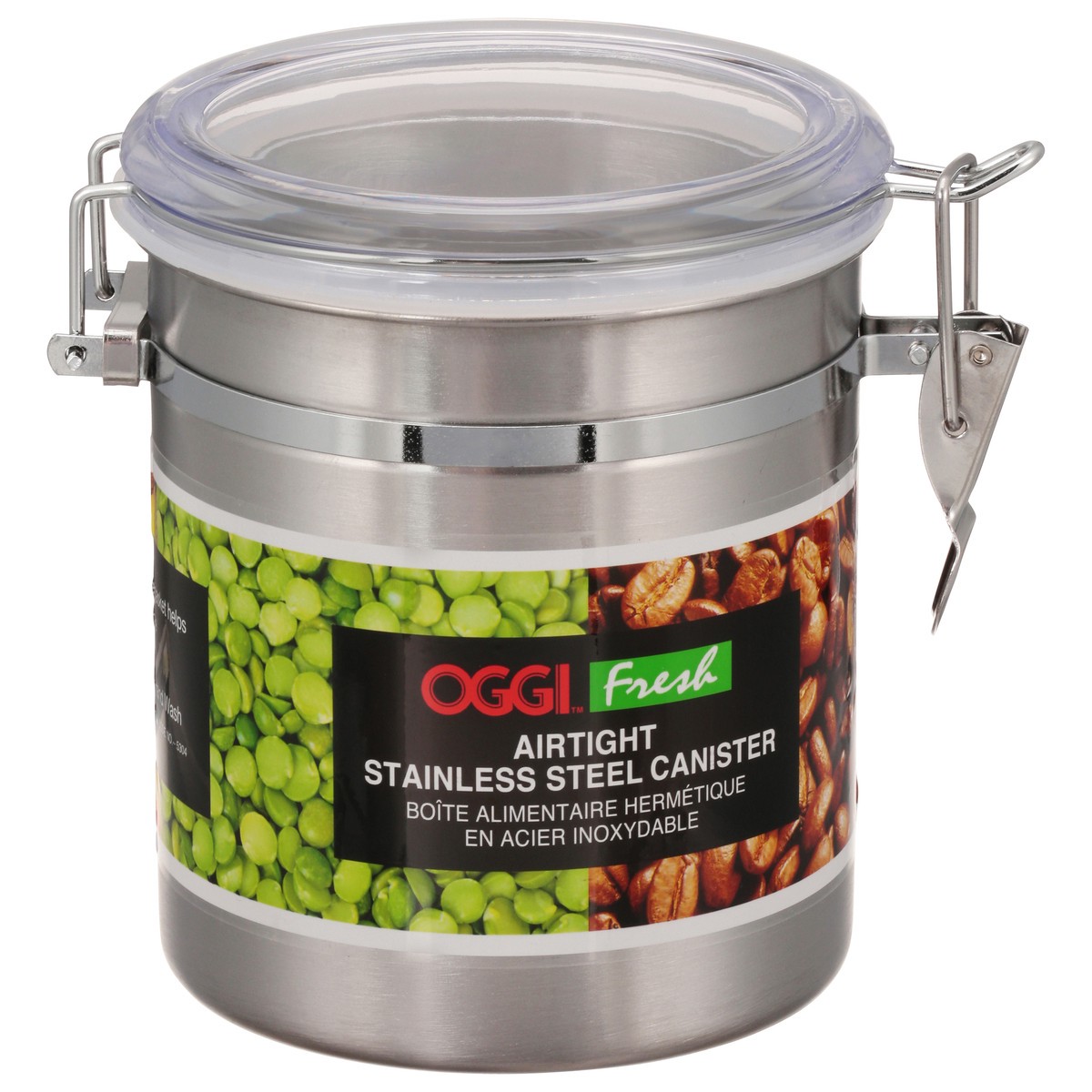 slide 3 of 11, Oggi Fresh 47 Ounce Airtight Stainless Steel Clamp Canister 1 ea, 1 ct