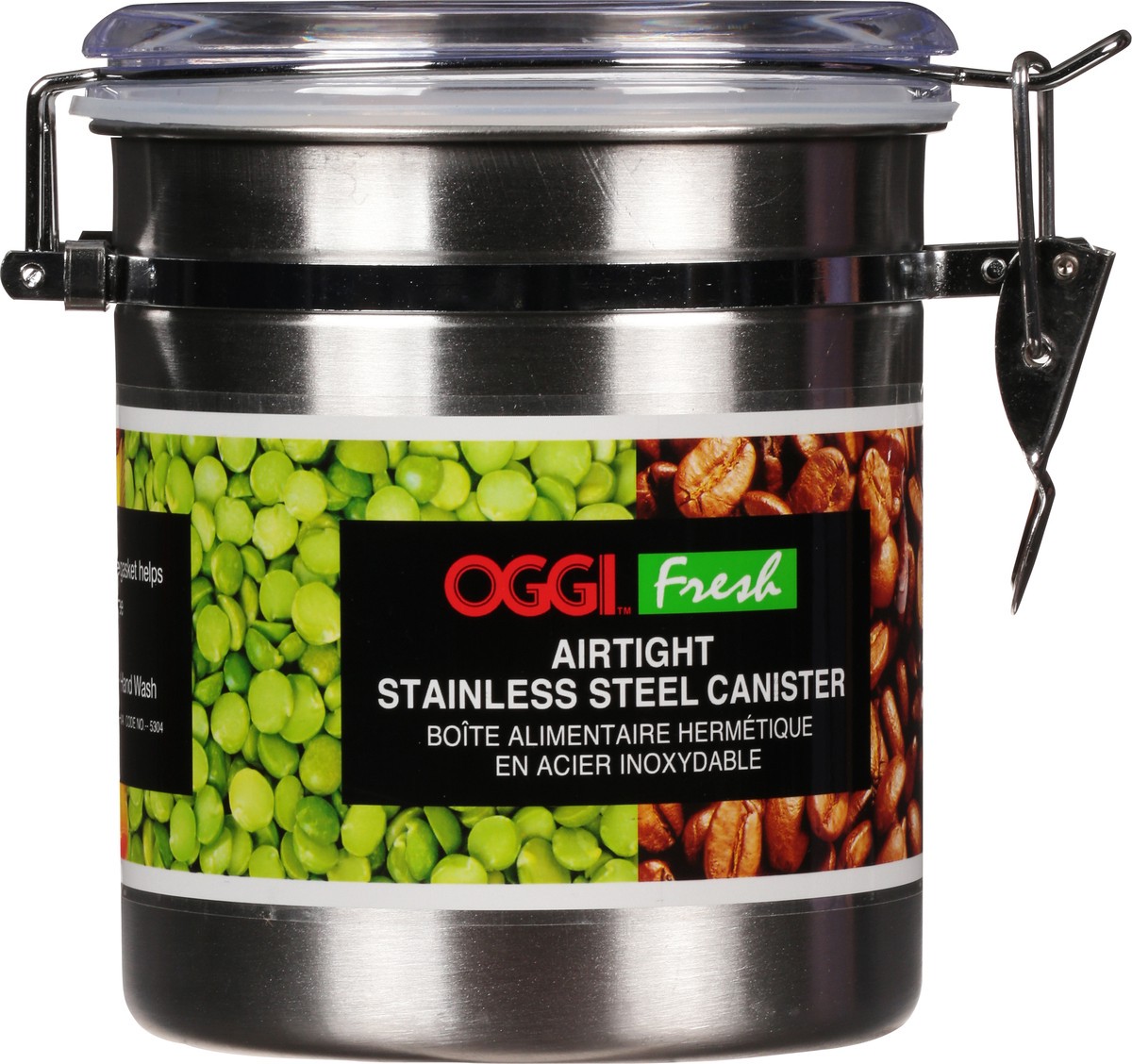 slide 6 of 11, Oggi Fresh 47 Ounce Airtight Stainless Steel Clamp Canister 1 ea, 1 ct