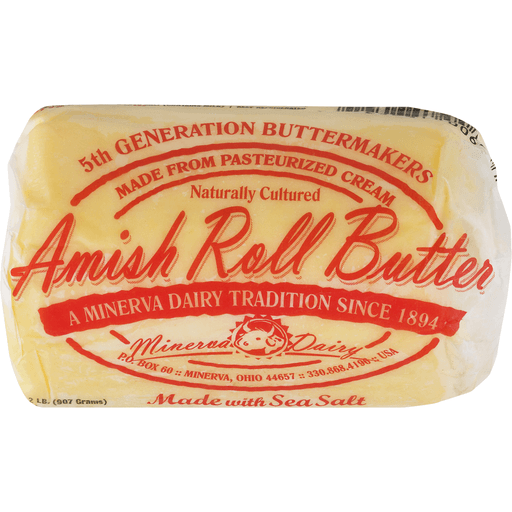 slide 5 of 9, Minerva Dairy Amish Salted Butter Roll, 2 lb