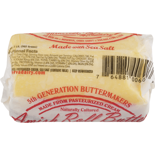 slide 3 of 9, Minerva Dairy Amish Salted Butter Roll, 2 lb