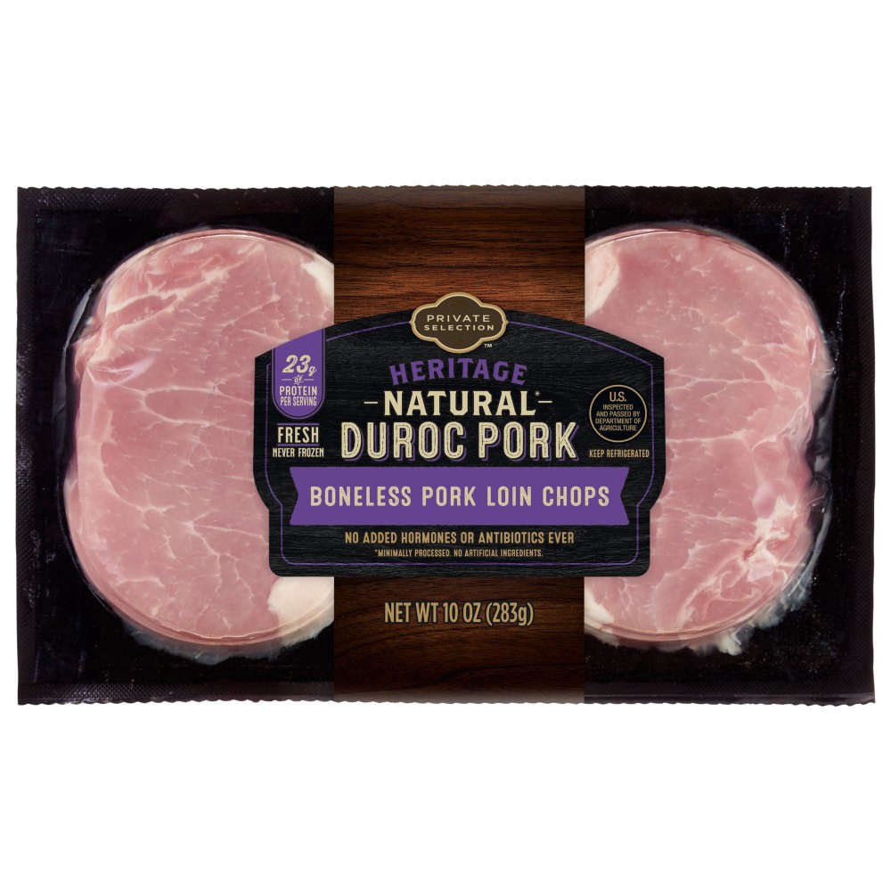slide 2 of 2, Private Selection Boneless Pork Loin Chops Twin Pack, 10 oz