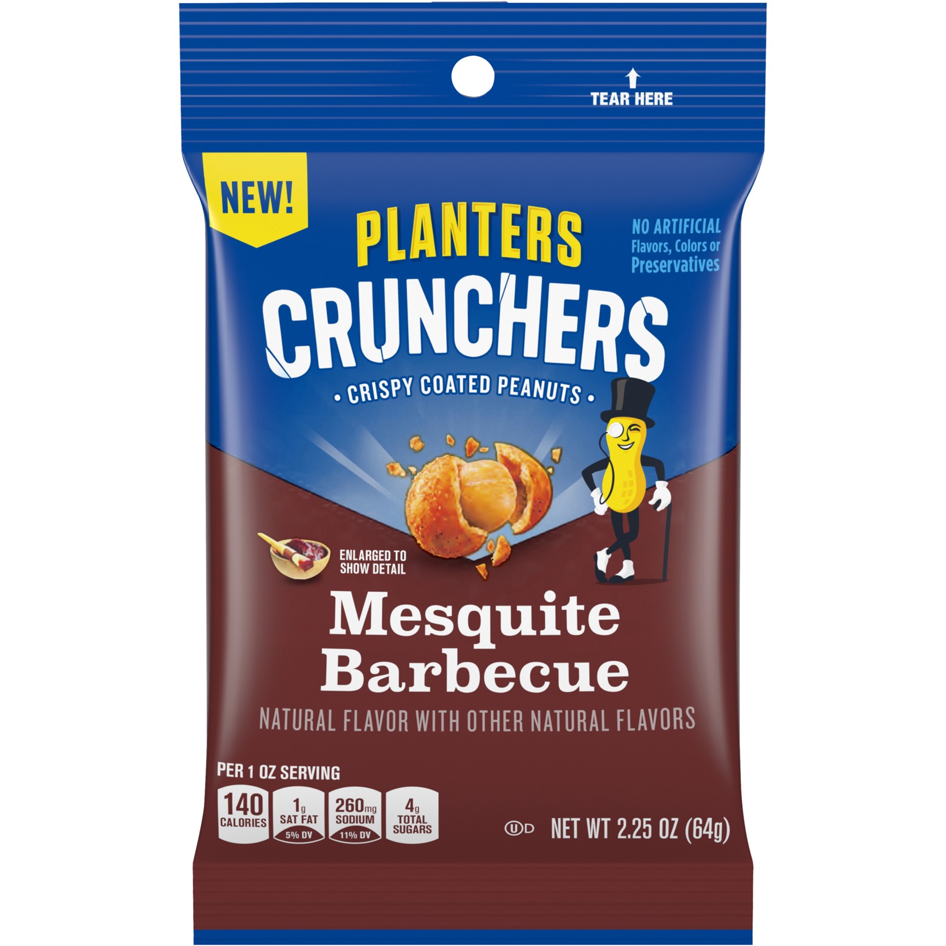 slide 1 of 1, Planters Crunchers Mesquite BBQ, 2.25 oz