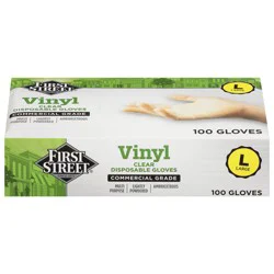 First Street Large Disposable Vinyl Gloves