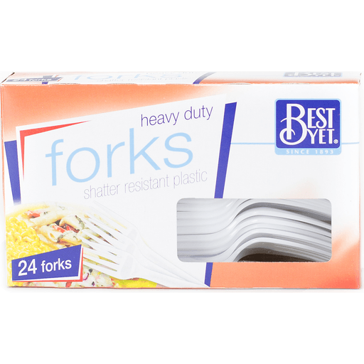 slide 1 of 1, Best Yet Plastic Forks Heavy Duty, 24 ct