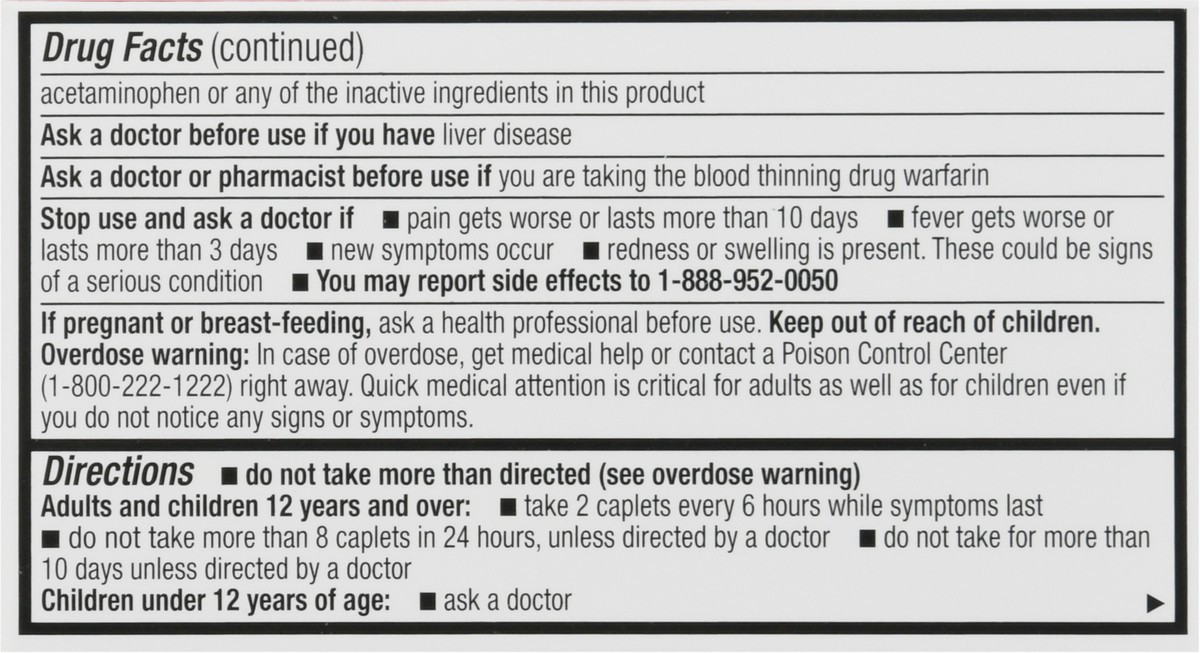 slide 2 of 12, HealthA2Z Caplets 500 mg Extra Strength Acetaminophen Pain Relief 40 ea, 40 ct