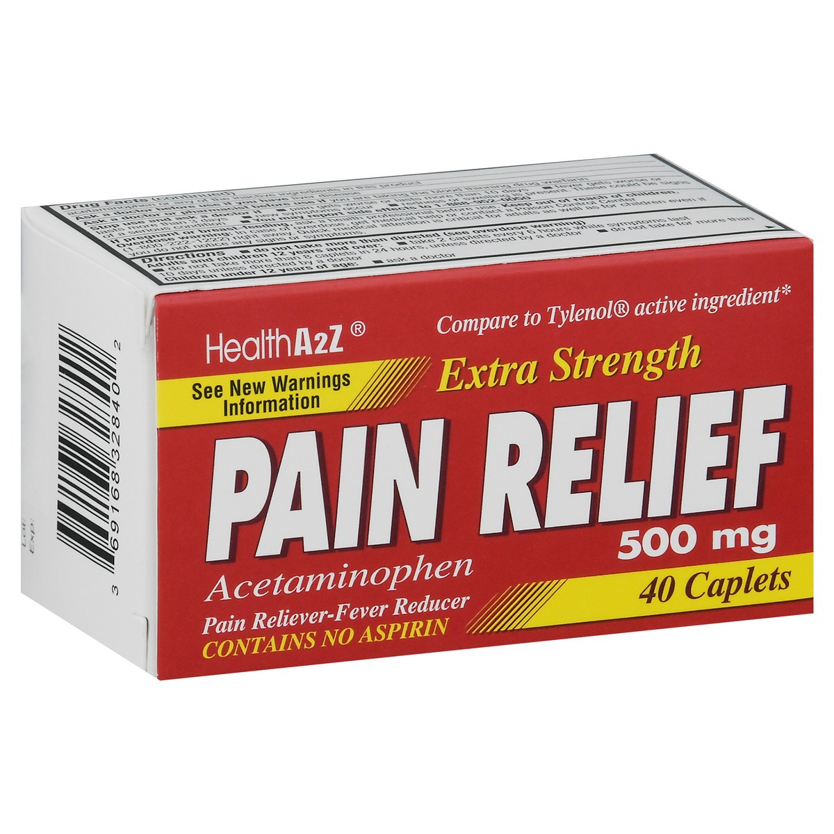 slide 8 of 12, HealthA2Z Caplets 500 mg Extra Strength Acetaminophen Pain Relief 40 ea, 40 ct