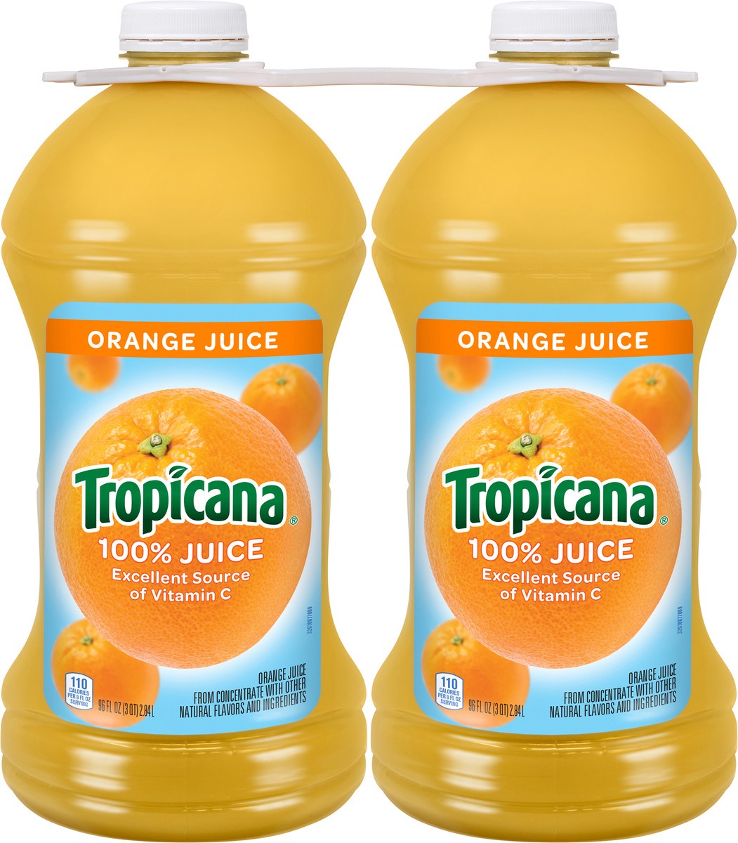 slide 2 of 13, Tropicana 100% Orange Juice, 2 Pack, 96 Fl Oz Bottles, 