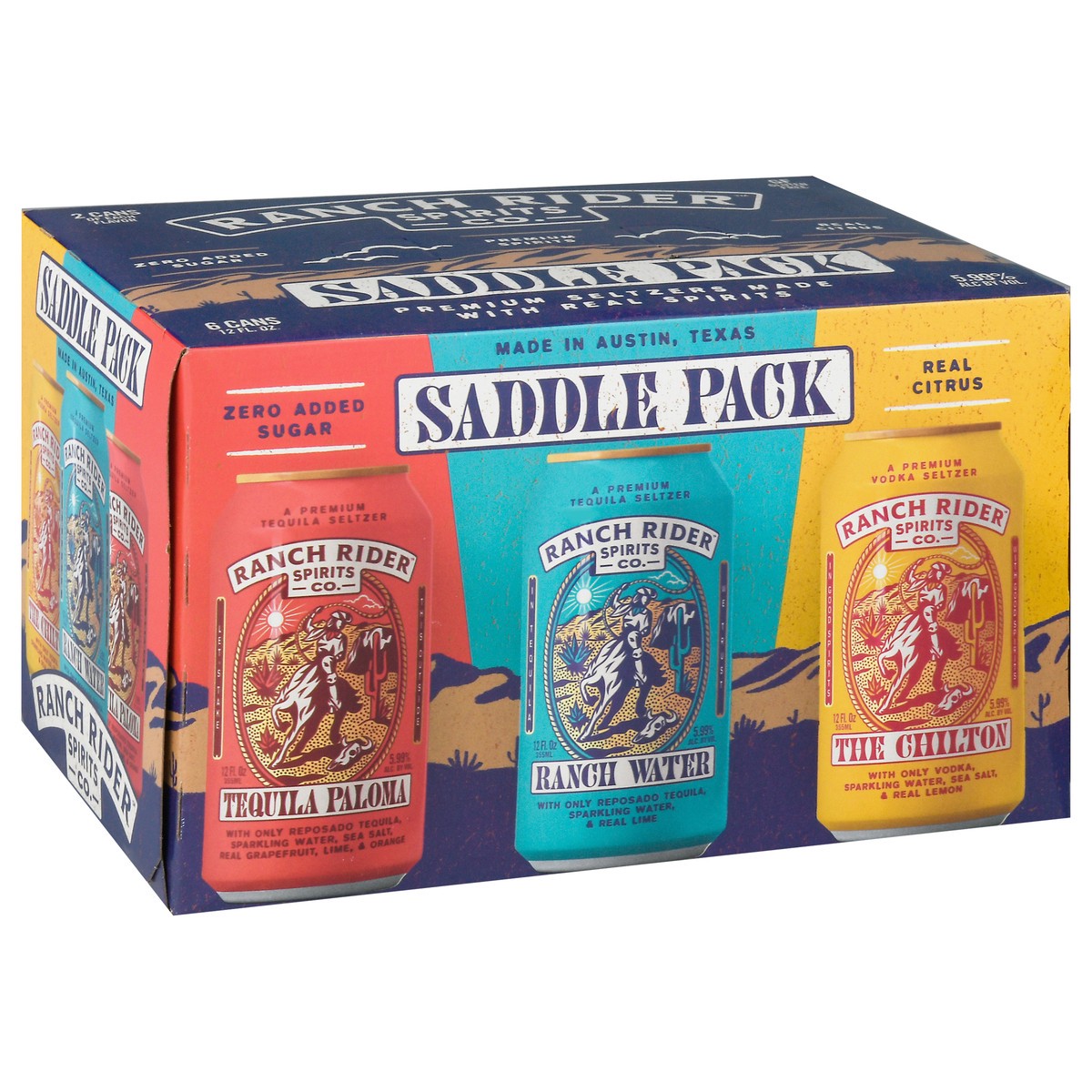 slide 10 of 12, Ranch Rider Spirits Co. Seltzer, Saddle Pack 6 Pack, 12 oz