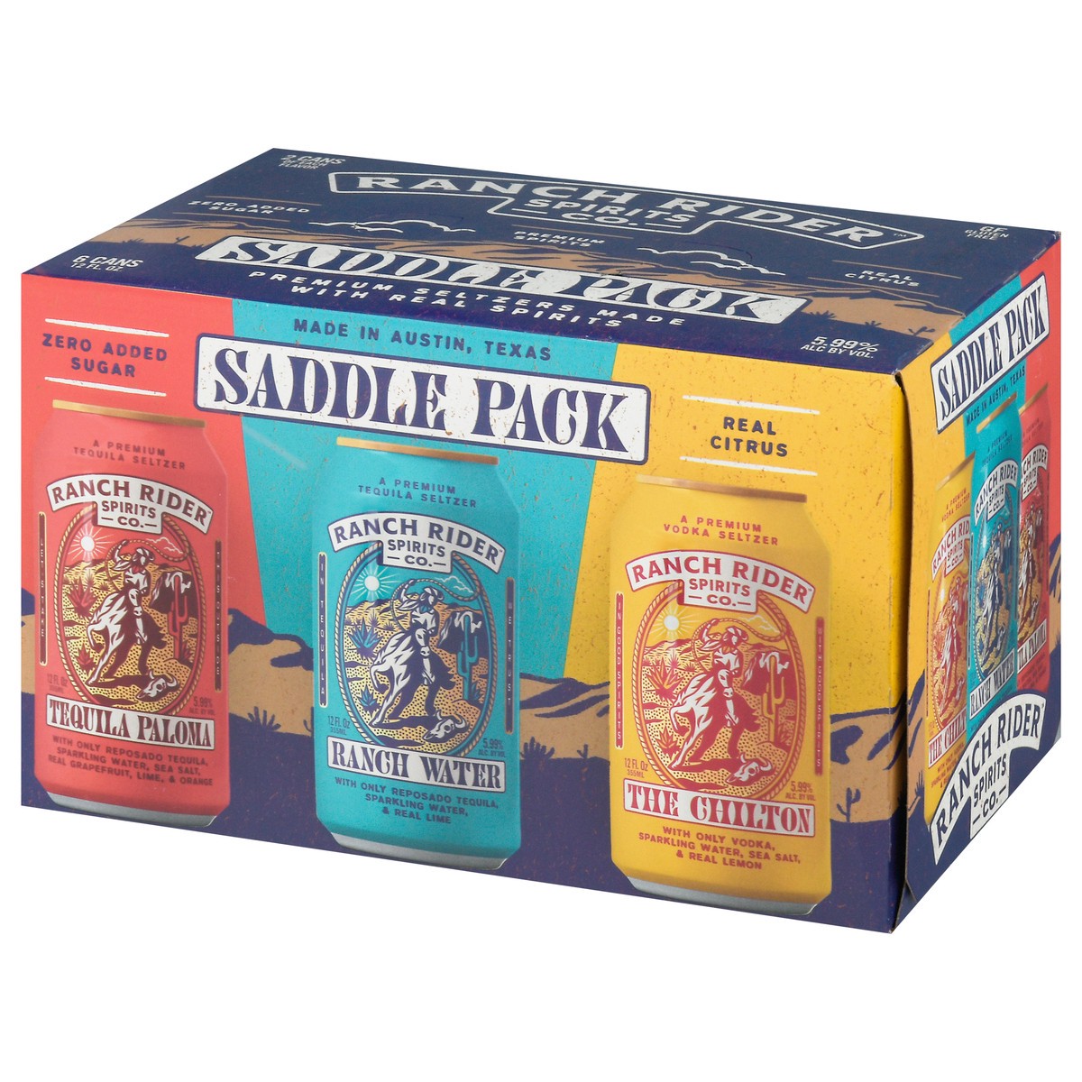 slide 2 of 12, Ranch Rider Spirits Co. Seltzer, Saddle Pack 6 Pack, 12 oz