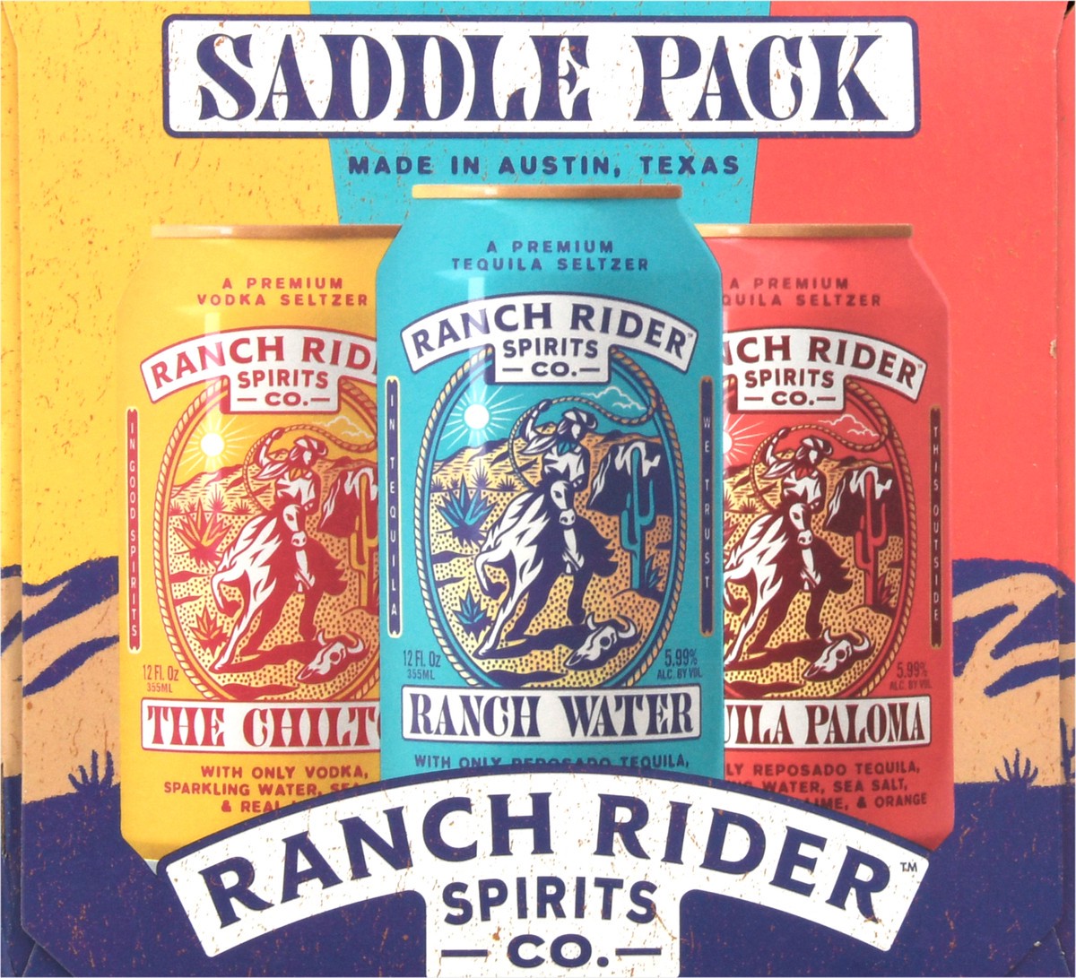 slide 5 of 12, Ranch Rider Spirits Co. Seltzer, Saddle Pack 6 Pack, 12 oz