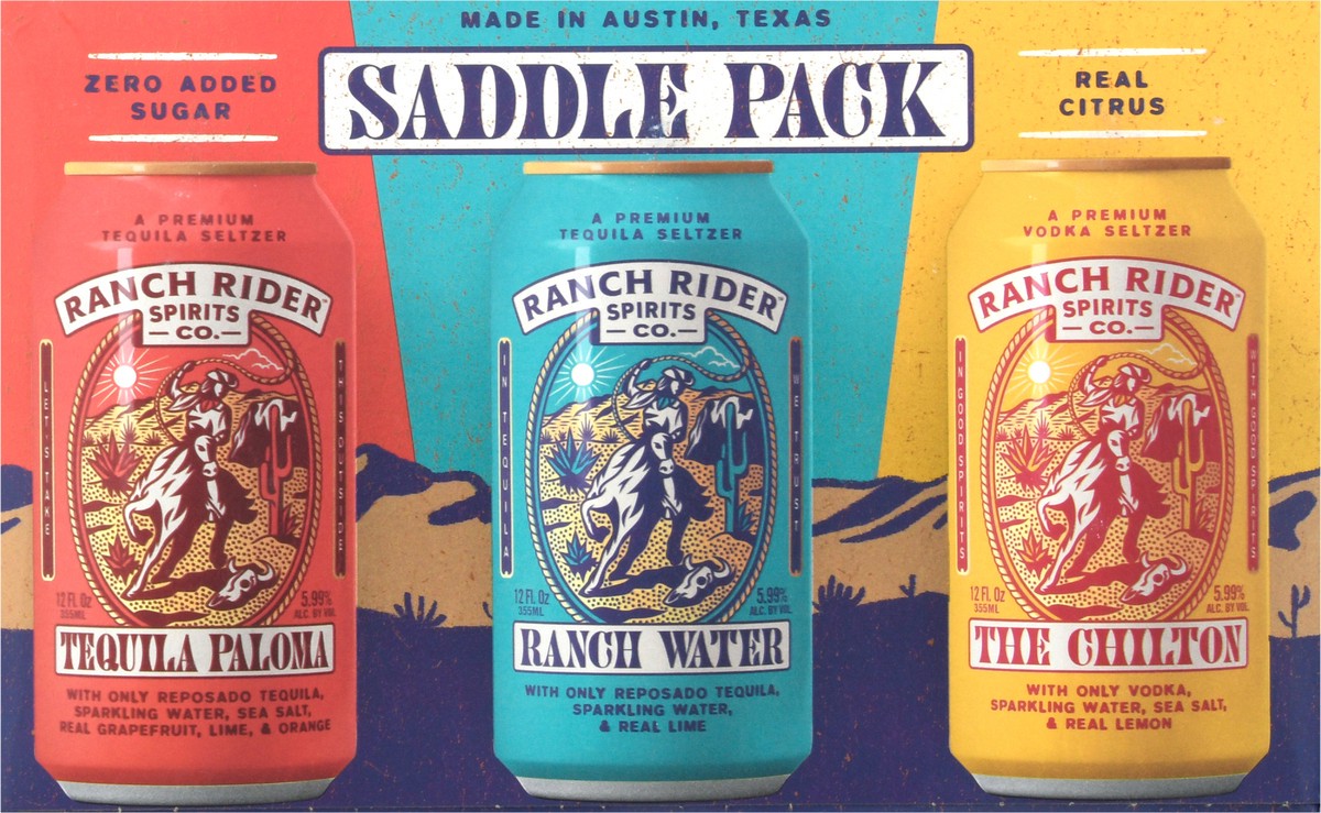 slide 6 of 12, Ranch Rider Spirits Co. Seltzer, Saddle Pack 6 Pack, 12 oz