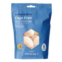 Know & Love Cage Free Hard Boiled Eggs 6 Counts - 9.3 oz