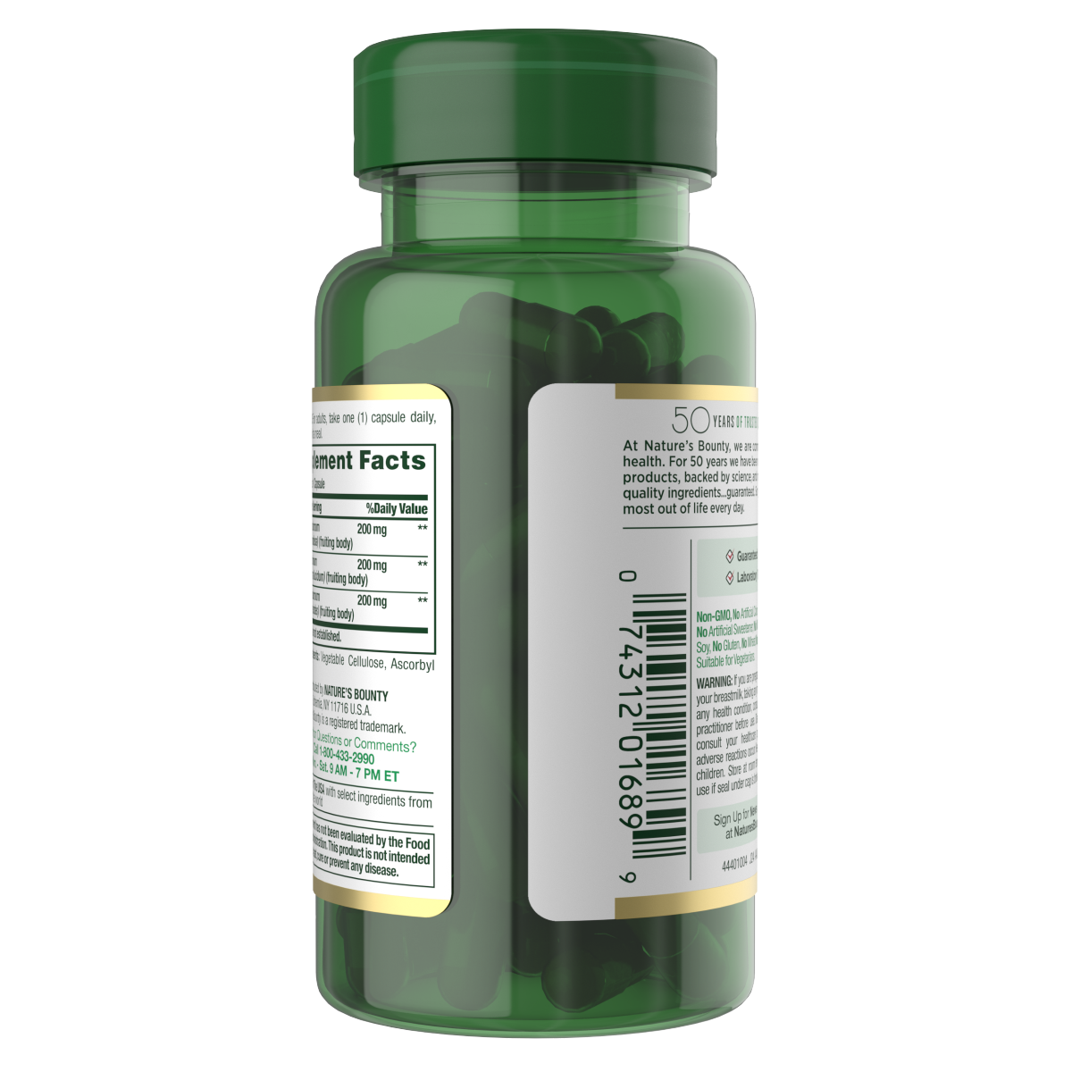 slide 3 of 6, Nature's Bounty Mushroom Complex 60 Capsules, 60 ct