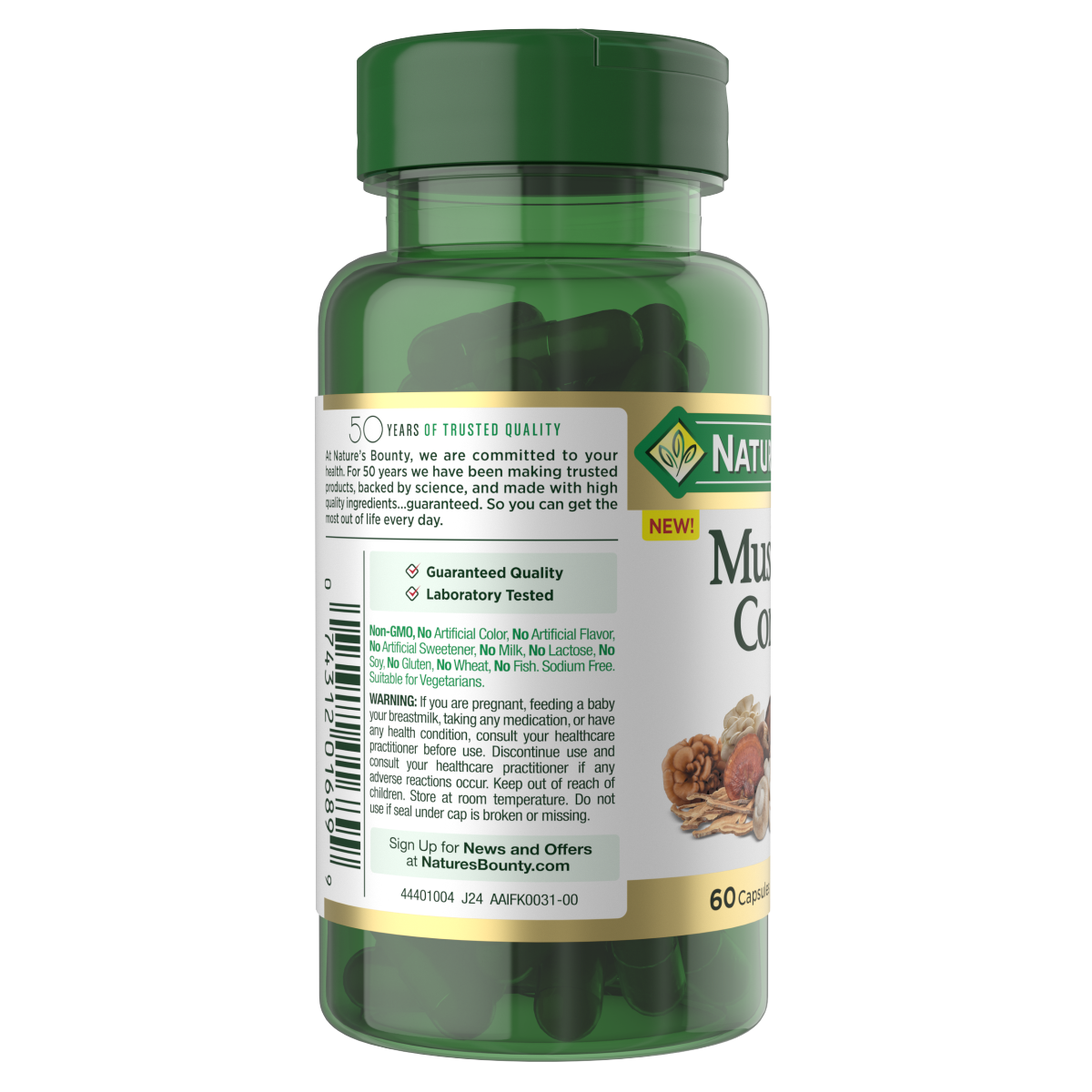 slide 2 of 6, Nature's Bounty Mushroom Complex 60 Capsules, 60 ct