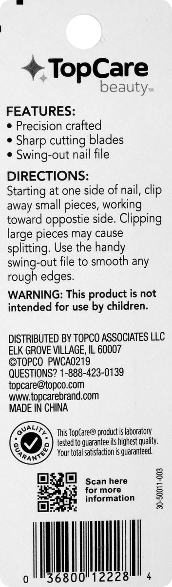 slide 9 of 12, TopCare Deluxe Nail Clip With File, 1 ct