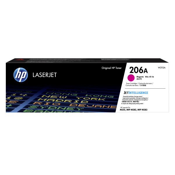 slide 1 of 2, HP 206A Magenta Toner Cartridge (W2113A), 1 ct