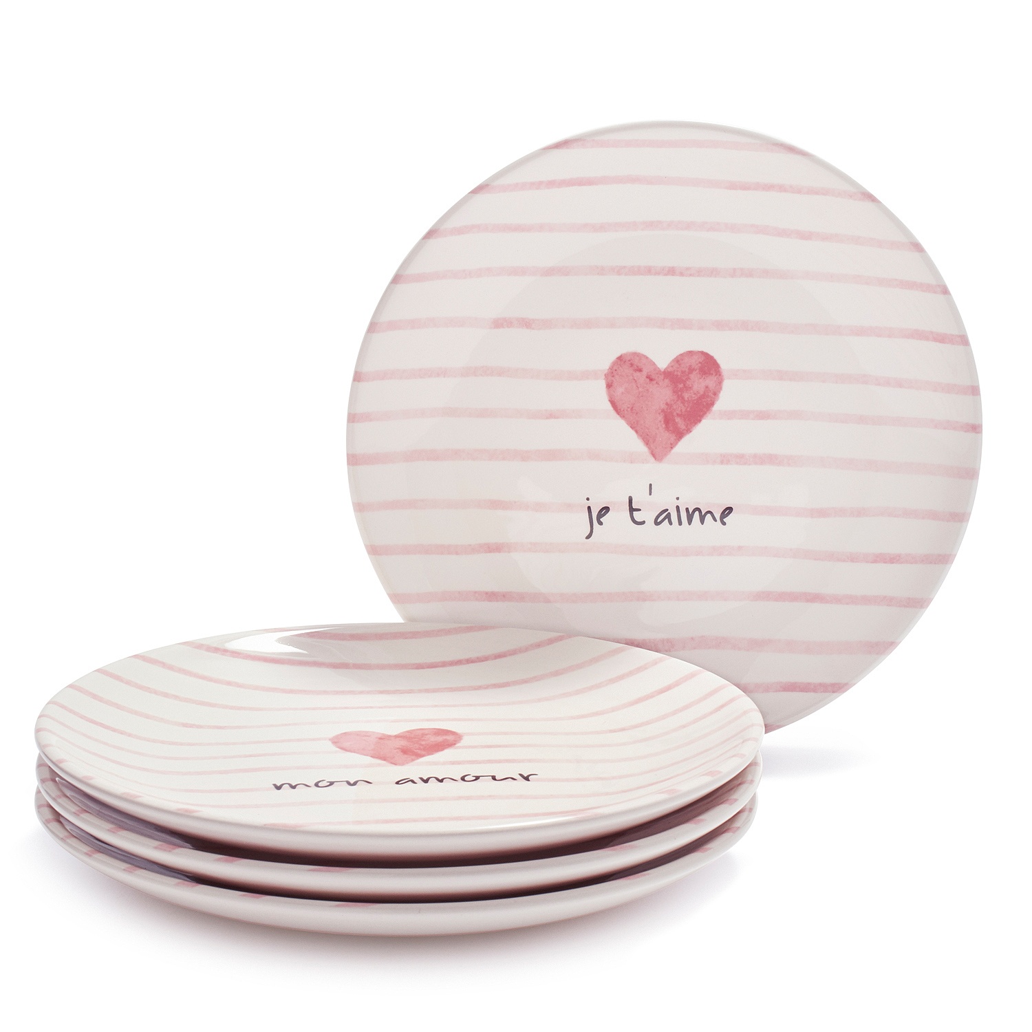 slide 1 of 1, Sur La Table Valentines Day Salad Plates, 4 ct