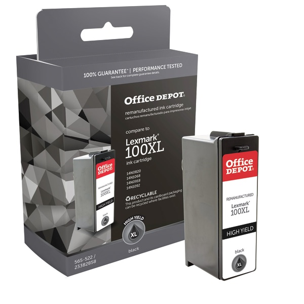 slide 1 of 2, Office Depot Brand Od100Bxl (Lexmark 100Xla) Remanufactured High-Yield Black Ink Cartridge, 1 ct