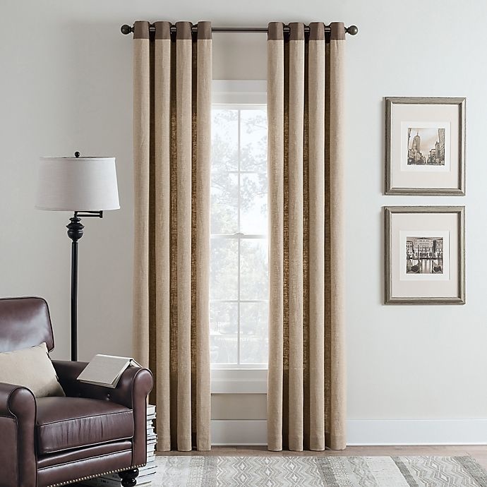 slide 1 of 1, CambriaMalta Remix Grommet Top Window Curtain Panel - Linen, 95 in