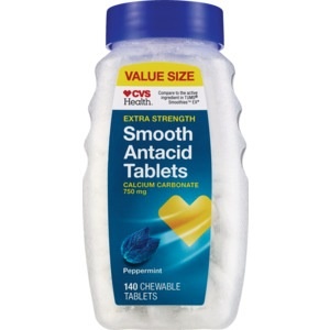 slide 1 of 1, CVS Health Extra Strength Smooth Antacid Tablets Peppermint, 140 ct