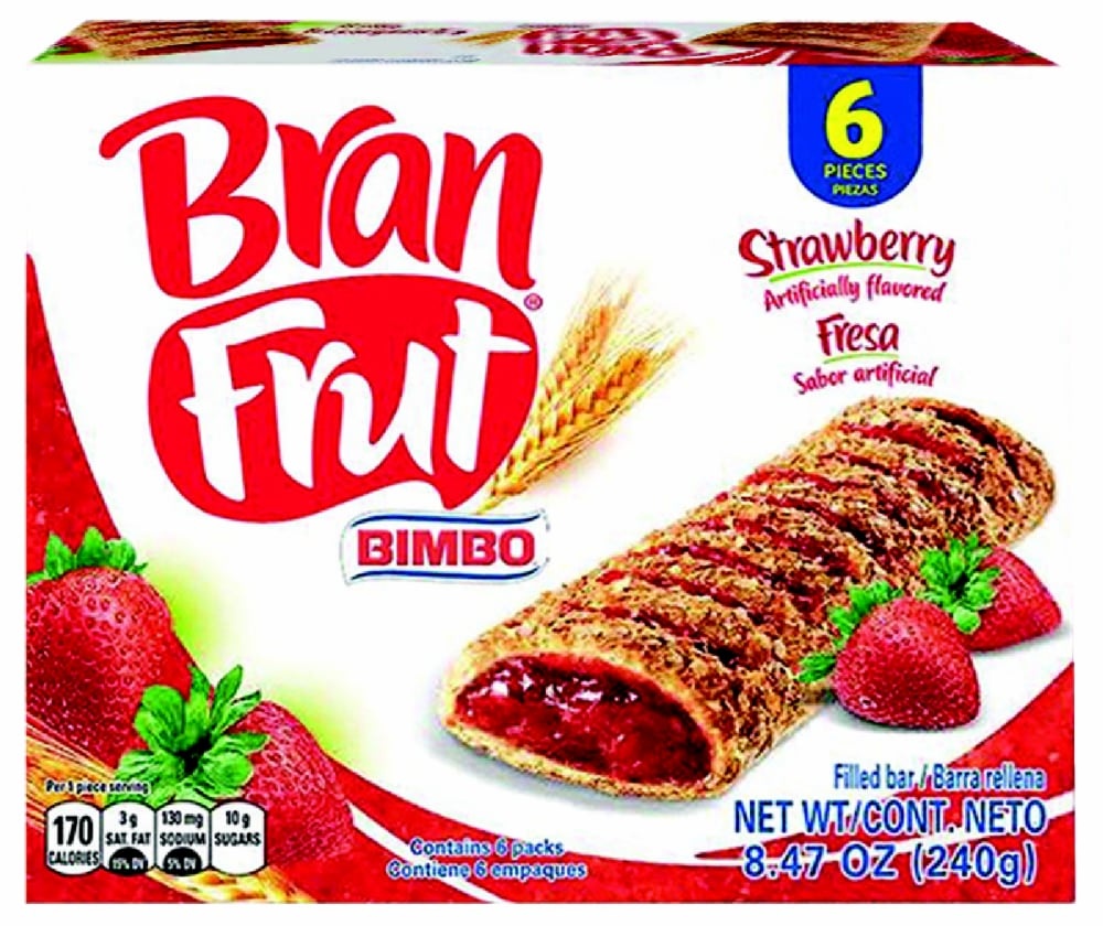 slide 1 of 1, Bimbo Bran Frut Strawberry Filled Bar, 6 ct