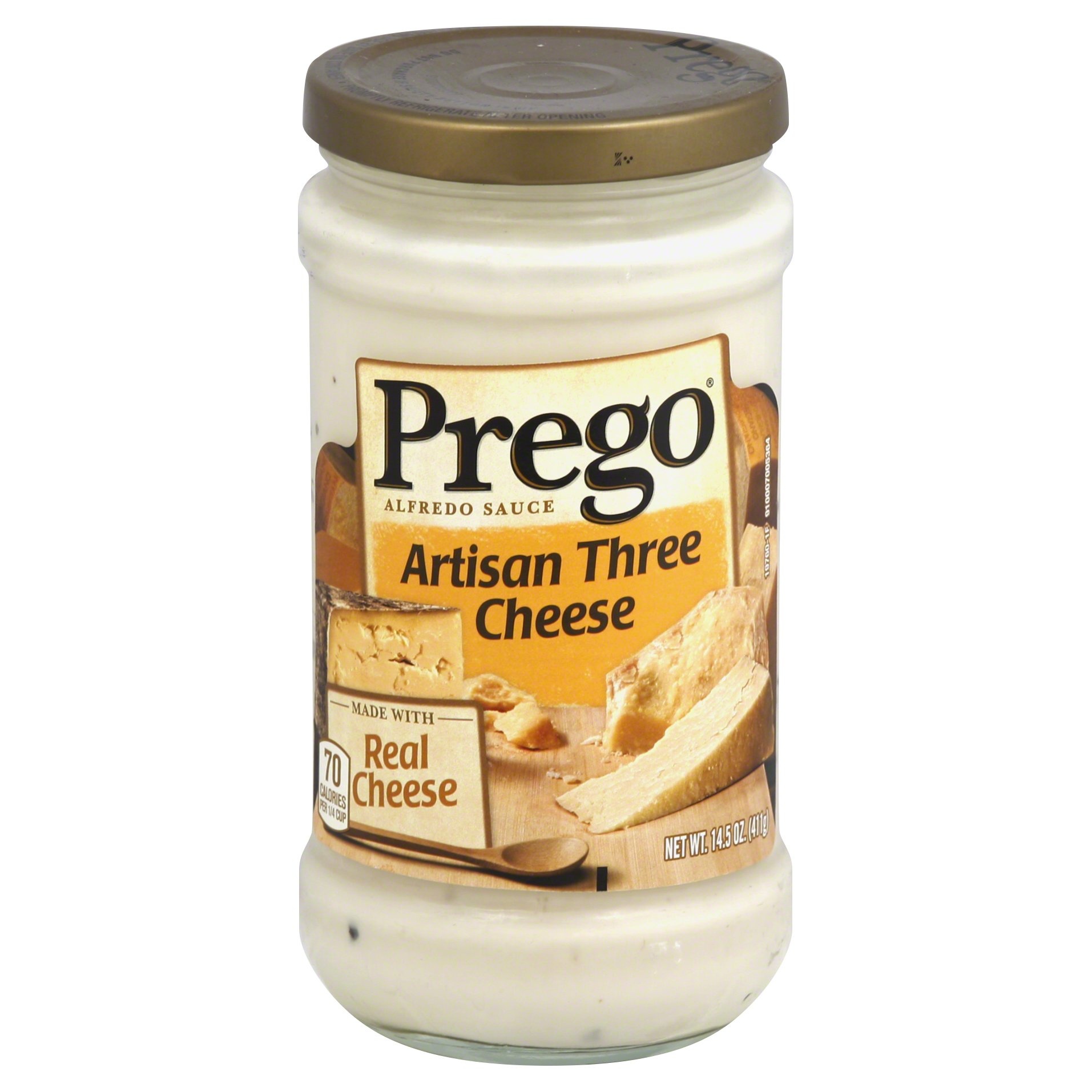 slide 1 of 1, Prego Artisan Three Cheese Alfredo Sauce, 14.5 oz