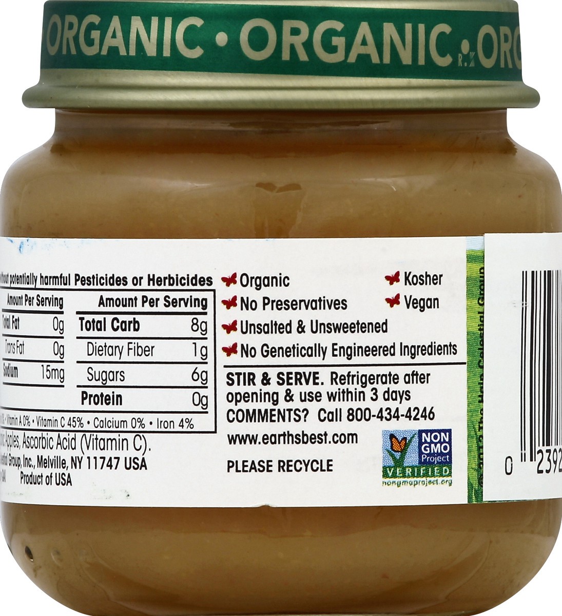 slide 6 of 6, Earth's Best Organic First Apples Baby Food, 2.5 oz